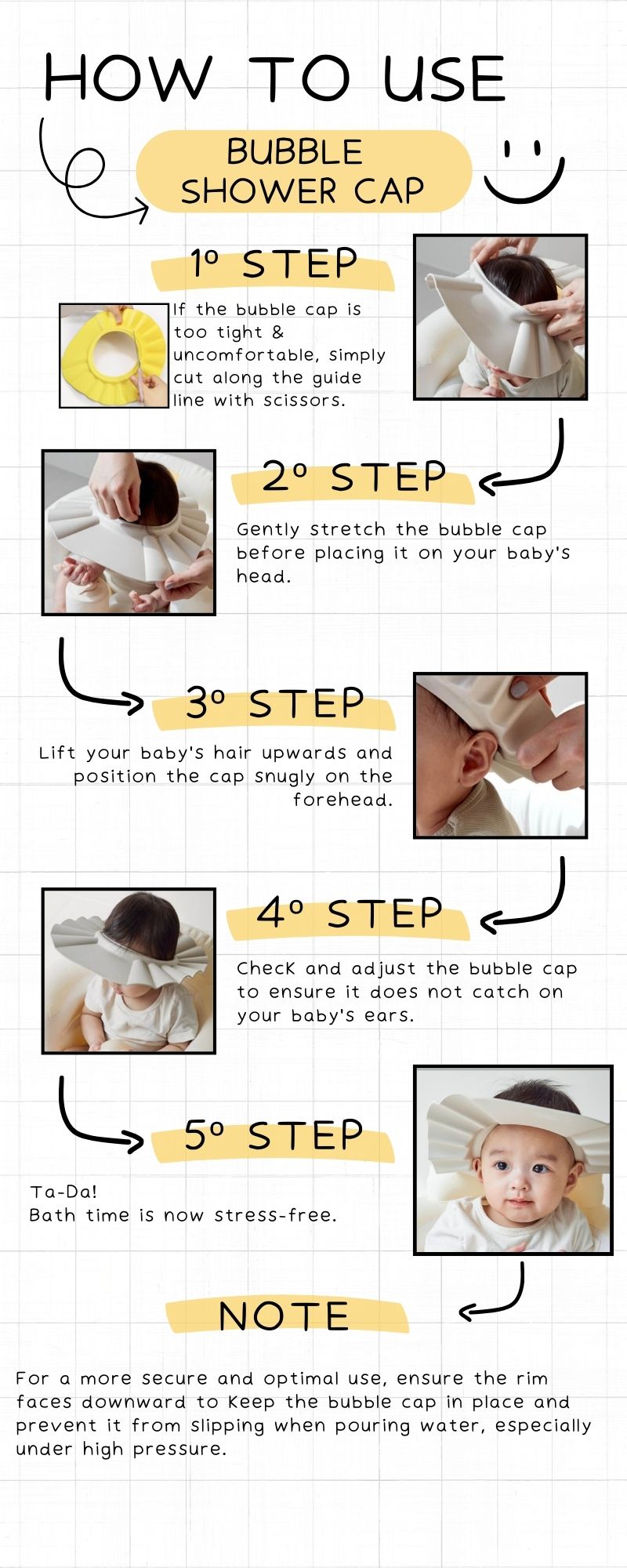 Baby Bubble Shampoo Cap